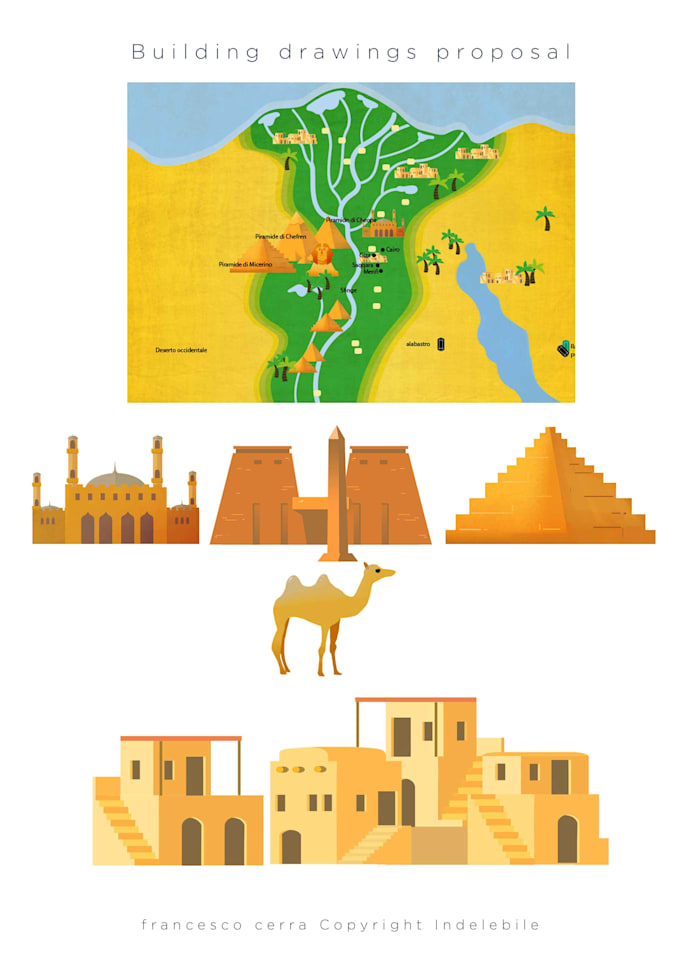 draw a unique professional illustrated map
