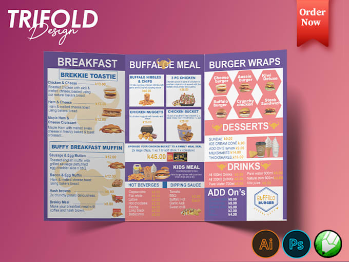 food menu design, restaurant menu design, food flyer design