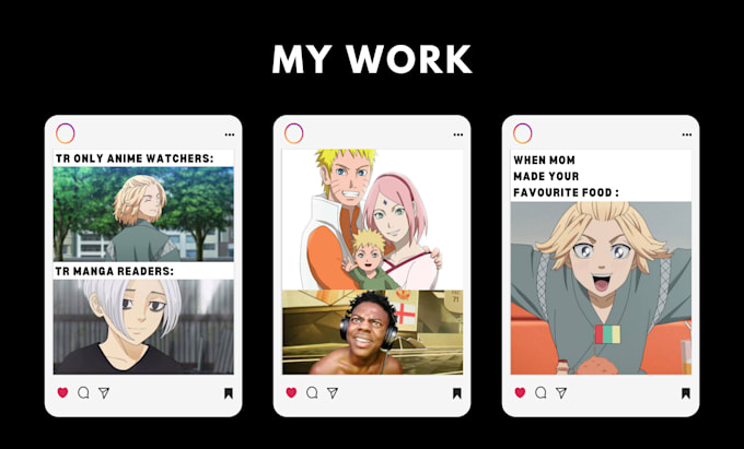 Create engaging anime memes for social media by Saikowshik_0306 | Fiverr