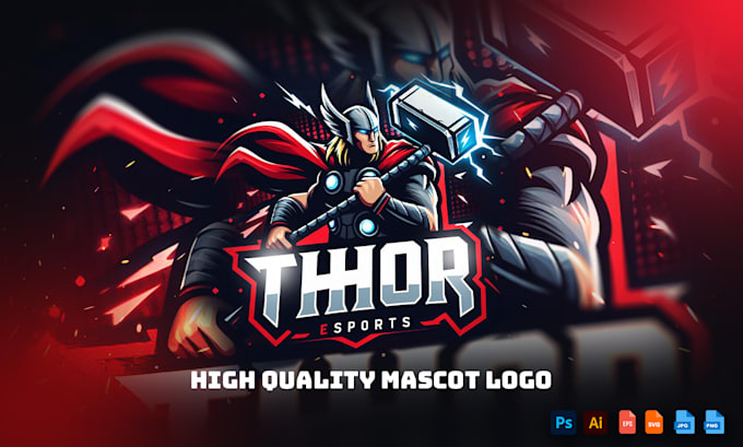 design mascot logo, esports, and gaming