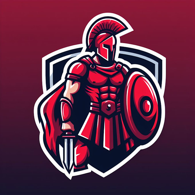 create an awesome real red spartan mascot logo design for you