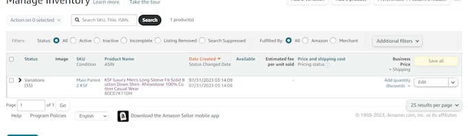 create or fix amazon variation listing or parent child listing variation
