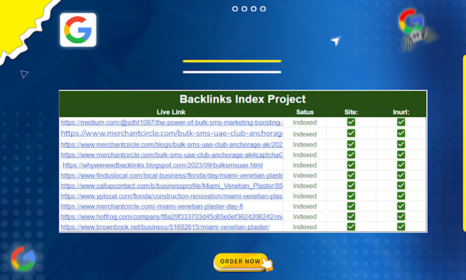 provide fast backlinks indexing service to improve  serp