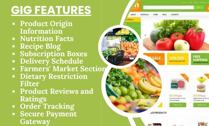 design organic food shopify store fruit and vegetable store grocery website VA