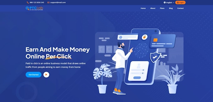 create ptclab pay per click online earning website for you