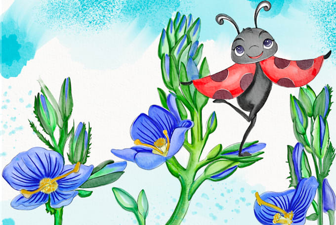 create watercolor childrens book illustration