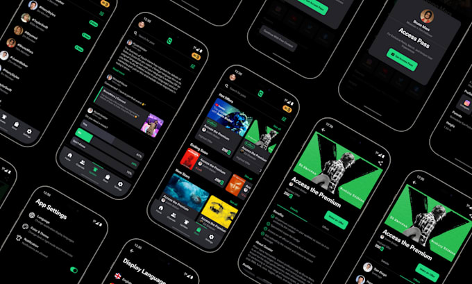 do dark UI UX dashboard, app design, and prototype for you