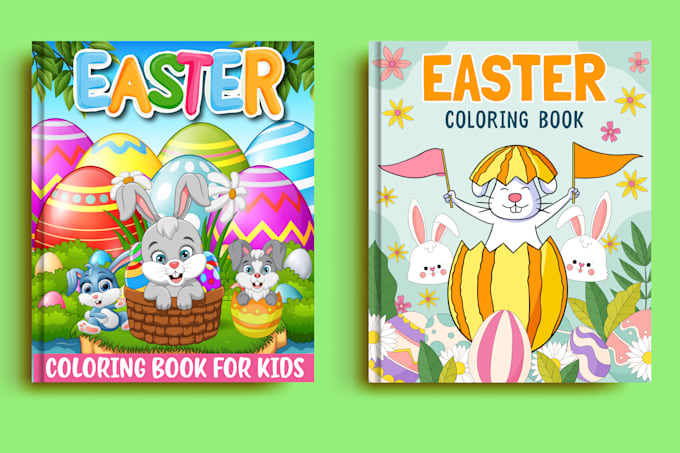 created unique easter coloring book activity book cover design for amazon KDP