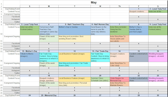 Create custom social media content calendar by Saifz618 Fiverr