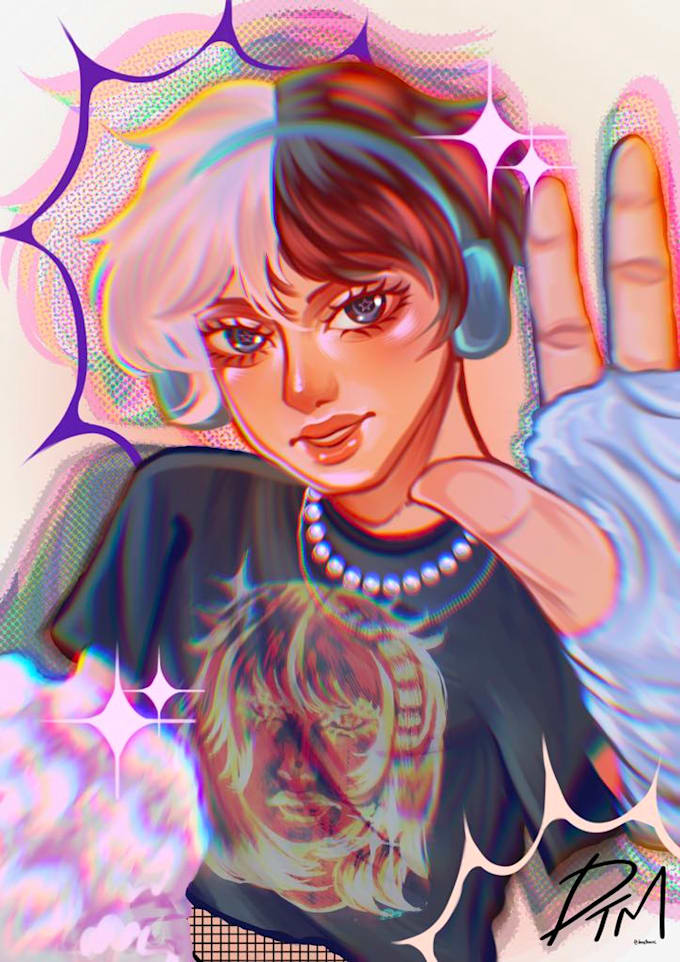 do stylized digital art portrait commissions