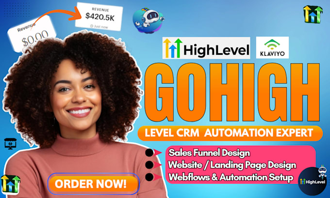 build a high converting gohighlevel funnel, landing page, and CRM automation