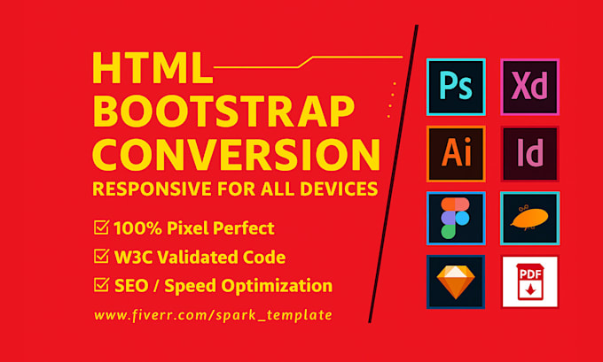 convert psd to html, pdf to html, figma to html with bootstrap tailwind css