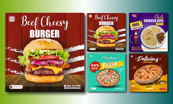 design food menu, banner and poster