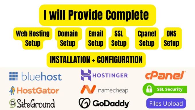 setup full web hosting, on every hosting provider for web or cpanel