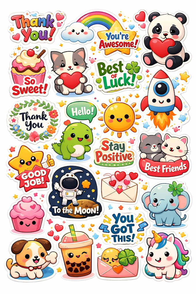 design cute custom sticker for small business or brand
