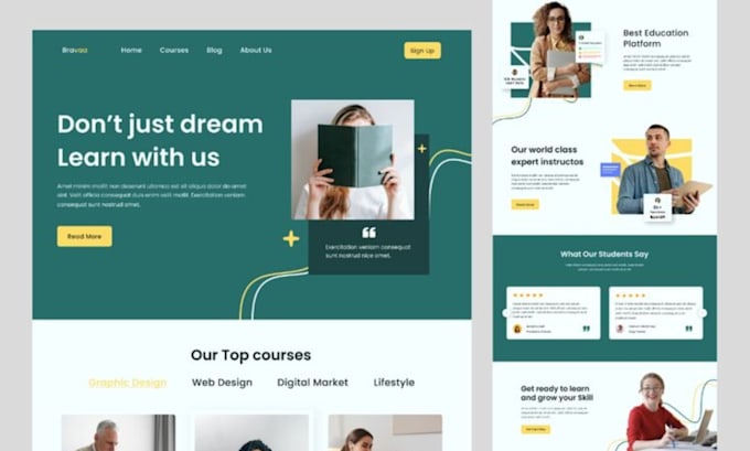 build wordpress lms website with learndash tutor lms teachable website
