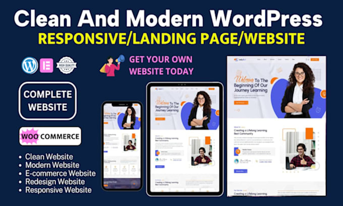 design a clean and modern wordpress website