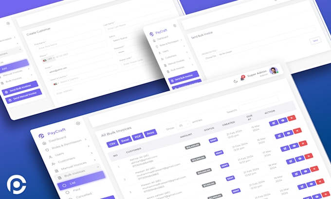 make a bulk paypal invoicing system