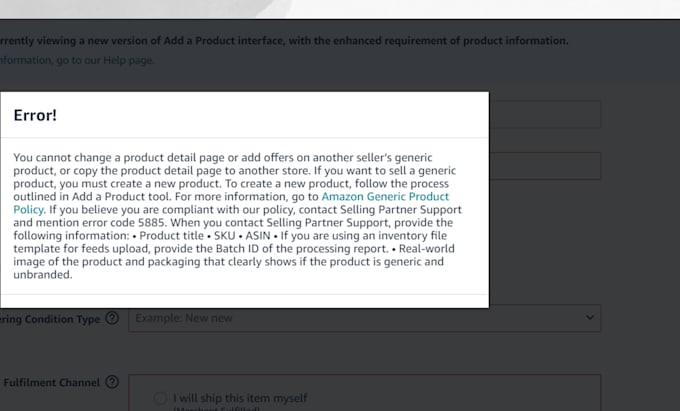 fix amazon listing issues, amazon listing error 5885, 5886, 5887 and brand error