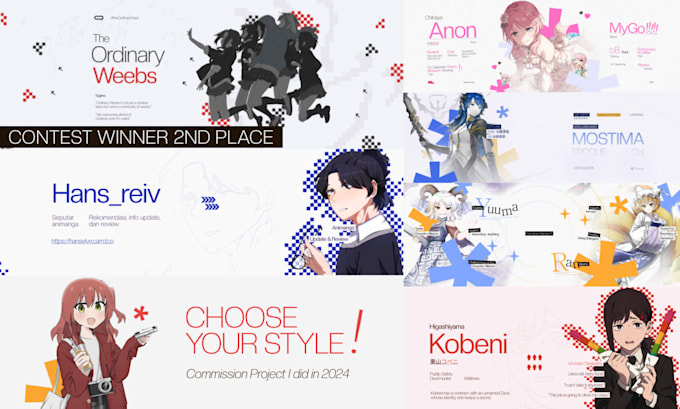 design anime banners for youtube, twitch, and twitter