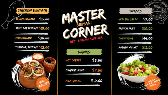 create luxury menu for restaurants and hotels