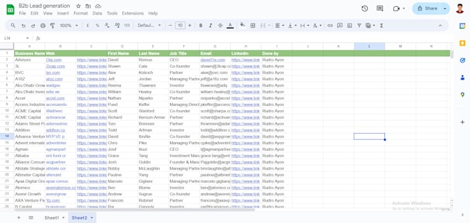 do collect linkedin lead generation and data entry
