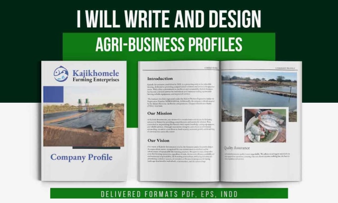 design agriculture or farming business profile or company profile