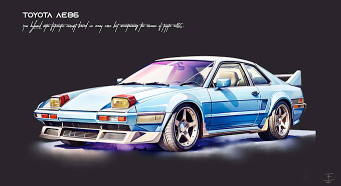 sketch a car or vehicle design concept using digital drawing