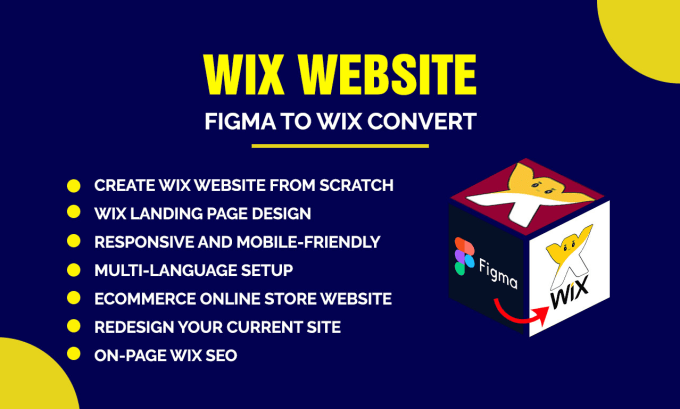 build wix business website or wix redesign figma to wix or wix studio website