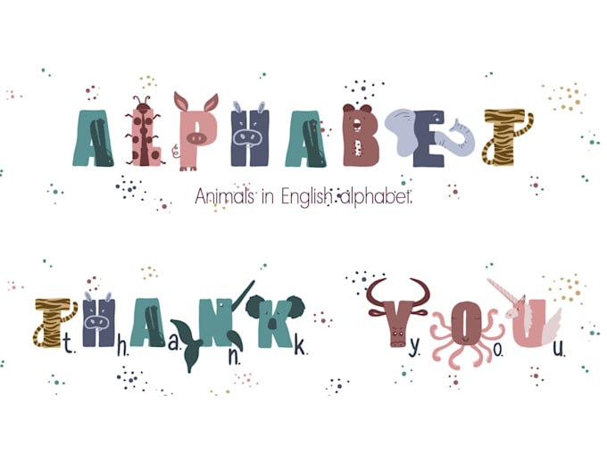design an educational illustrated alphabet for kids