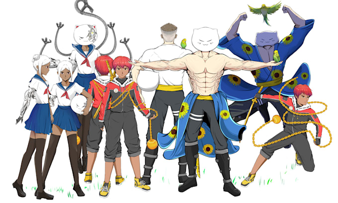 draw and design anime characters or reference sheet for you