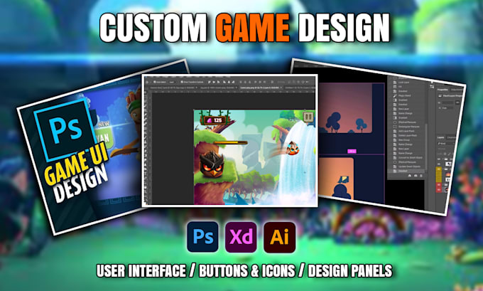 make 2d custom games including art and design from your idea