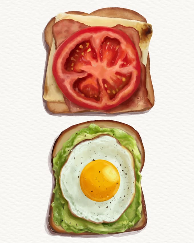 draw your food illustration in digital