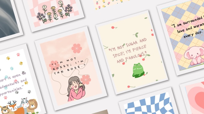design custom cute affirmation, motivational cards
