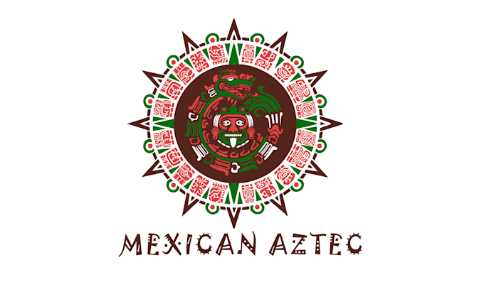 do design prehispanic aztec beard and mexican logo