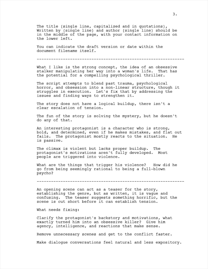 provide coverage and analysis on your script