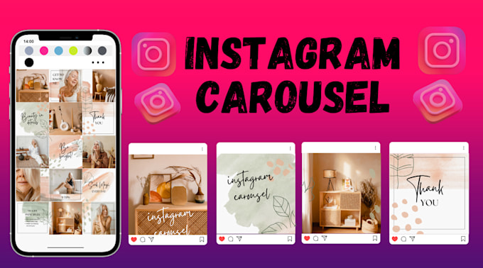 create attractive instagram carousel posts for you
