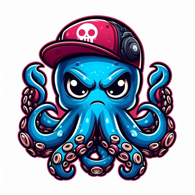 design creative angry octopus kraken mascot logo with express delivery