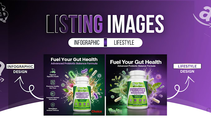 design amazon listing pictures, amazon images, infographics and listing images