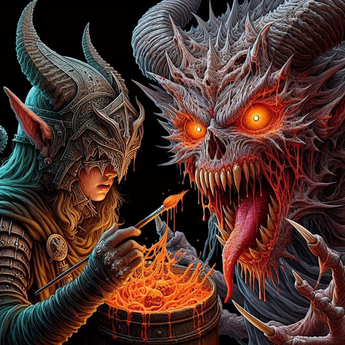 make fantasy horror character and monster art