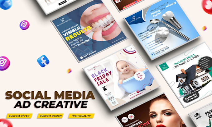design social media ad creative, facebook instagram ad posts