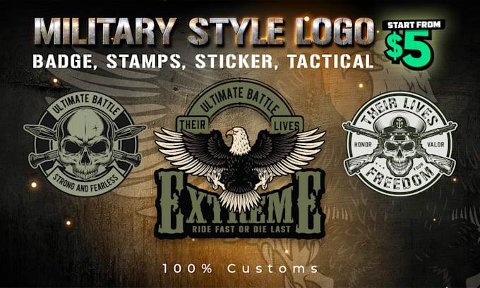 design unique patch, military tactical, badge logo