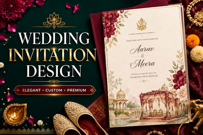 design an elegant wedding invitation card