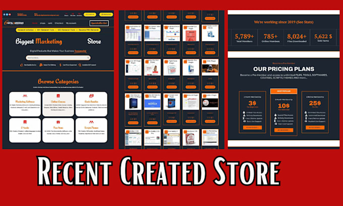 create wordpress digital products store with products