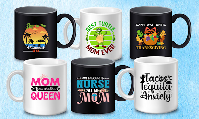 do custom coffee mug design or typography coffee mug design