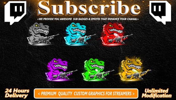 create awesome twitch sub badges or emotes and bit badges