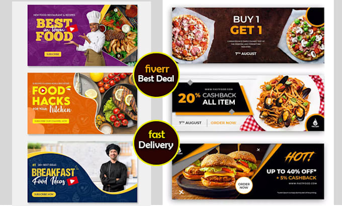 design two social media banners ads, post, with three sizes