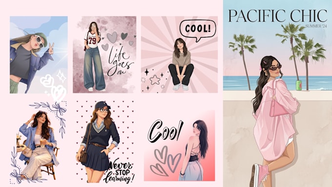 design digital stickers and illustration for you or etsy