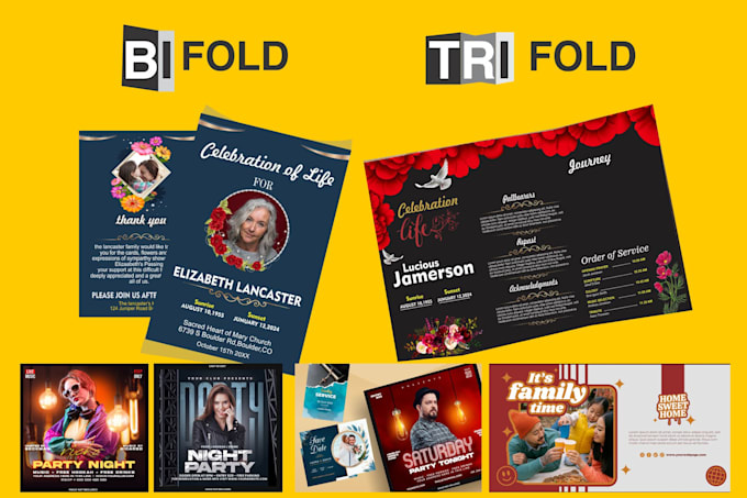 design  funeral flyer, memorial, obituary or program in 3hrs