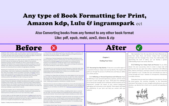 do ebook formatting, interior book formatting for amazon KDP and ingramspark